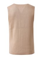 Chaleco elegante de punto fino para hombre con tapeta de botones, chaleco de traje 13412 Camel