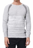 Pull homme à col rond en maille fine, style sportif, référence 13417, gris