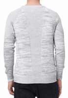 Pull homme à col rond en maille fine, style sportif, référence 13417, gris