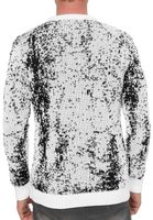 Pull homme intemporel à col rond bicolore, maille fine 13433 Blanc