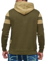 Men's sporty colorblock hoodie with kangaroo pocket, sweater 19041 Olive