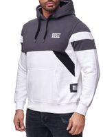 Men's sporty colorblock hoodie with kangaroo pocket, white, 19041