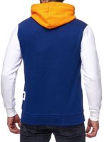 Trendy men's colorblock sweatshirt jacket with hood, sporty hoodie jacket 19043 Orange