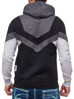 Dynamic men's hoodie in colorblock design, hooded pullover with kangaroo pocket, sporty sweater 19044 anthracite