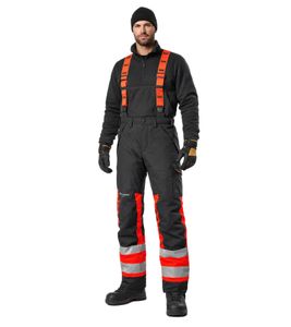 Wasserdichte Helly Hansen Alna 2.0 Herren Winter-Arbeits-Latzhose mit HellyTech Technologie Winter-Hose Arbeits-Hose Schutzklasse 71490-169 Schwarz/Orange