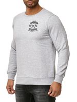 Cool men's crew neck sweater with skull print and large back print, sweater 19104 grey