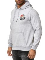 Men's hooded sweatshirt with wave print and whale motif, hoodie with large back print, sweater 19106 Grey