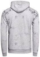 Sweat à capuche élégant pour homme, imprimé graphique intégral, poche kangourou, référence 19134, gris