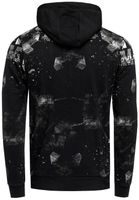 Sweat à capuche élégant pour homme, imprimé graphique intégral, poche kangourou, référence 19134, noir