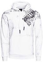 Sweat à capuche élégant pour homme, imprimé graphique intégral, poche kangourou, référence 19134, blanc