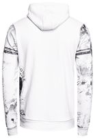 Sweat-shirt à capuche sportif pour homme, blanc, imprimé vintage et poche kangourou, 19135