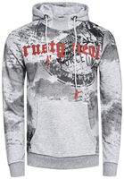 Sweat à capuche moderne pour homme avec imprimé graphique original, col montant, pull 19136 Gris