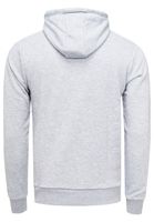 Modern men's hooded sweatshirt with star prints on the sleeves, hoodie with kangaroo pocket, sweater 19138 Grey