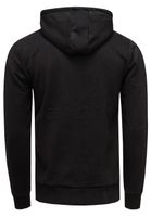 Modern men's hooded sweatshirt with star prints on the sleeves, hoodie with kangaroo pocket, sweater 19138, black