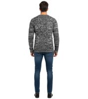 Moderner Herren Rundhals-Pullover im kontrastfarbigem Design Sweater 6234 Schwarz