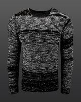 Vielseitiger Herren Rundhals-Pullover mit Punktmuster Strick-Sweater 6245 Schwarz