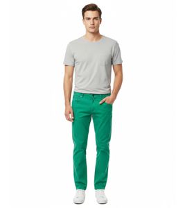 Herren Chino-Hose Regular Fit Klassische Stoffhose Freizeit Business-Chino 7551 Grün