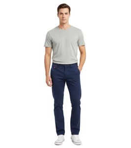 Herren Chino-Hose Regular Fit Klassische Stoffhose Freizeit Business-Chino 7551 Navy
