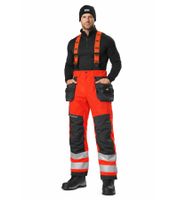 Wasserdichte Helly Hansen Alna 2.0 Herren Winter-Arbeits-Latzhose mit HellyTech Technologie Winter-Hose Arbeits-Hose Schutzklasse 71491-169 Orange/Schwarz