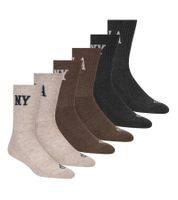 6 Pairs of SCOTCH & SODA Men's Half-Terry High-Quarter Crew Socks, Casual Socks, Business Socks, Size 41-46 (EU) SS43513-280, Brown, Beige, Dark Gray