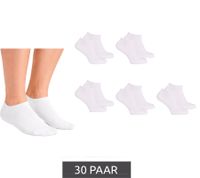 30 paires de chaussettes de sport en bambou CAPPUCCINO ITALIA pour femmes et hommes, chaussettes courtes blanches PC 101B