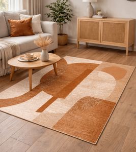 Graphic Patterned Rug, Living Room Rug, Home Accessory, Decorative Rug 960976 Brown