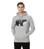 Helly Hansen Logo Herren Hoodie Baumwoll-Pullover mit Kapuze 300 g/m² Sweat-Pullover 79264_970 Hellgrau