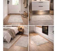 Modern geometric hallway rug, ideal for hallways and bathrooms, 955885 Beige/Gray