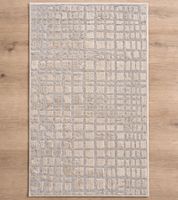 Modern geometric hallway rug, ideal for hallways and bathrooms, 955885 Beige/Gray