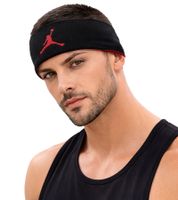 Wendbares NIKE Jordan Unisex Stirnband mit gesticktes Jumpman-Logo Sport-Zubehör Sport-Ausrüstung N90383 Schwarz/Rot
