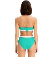 2er Set Damen Bandeau-BH trägerloser BH aus Bio-Baumwolle ohne Bügel Schwarz/Türkis oder Dunkelblau/Weiß