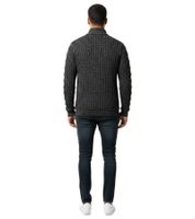Modern Men's Knit Sweater Chunky Knit Hoodie Knit Jacket 13328 Dark Blue/Yellow
