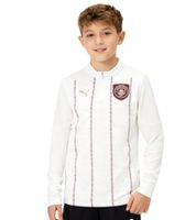 Official PUMA Manchester City Kids' Pre-Match Jersey, Sustainable Premier League Football Shirt for Girls and Boys, 701235048 002, White