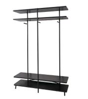 Modern Hallway Wardrobe - Hallway Wardrobe with Clothes Rails and Shelves, Wood & Metal, 120 x 38.5 x 178 cm, 937120, Black