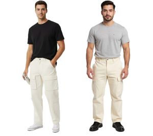 stylische Herren Cargo-Jeans Freizeit-Hose mit vielen Taschen 4 Pocket Style oder 2 Pocket Style Beige