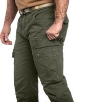 Practical ALPHA INDUSTRIES Agent Men's Cargo Pants with 6 Pockets, Cotton Trousers 158205 Olive Green