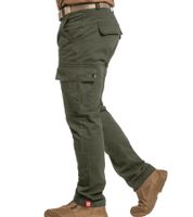 Practical ALPHA INDUSTRIES Agent Men's Cargo Pants with 6 Pockets, Cotton Trousers 158205 Olive Green