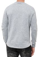 Sweat-shirt urbain pour homme à manches côtelées, pull 19056, disponible en rose, gris ou vert