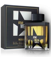Fragrance World Star Men Nebula Herren Eau de Parfum Amber-Holz-Duft mit fruchtiger Frische Körper-Duft Parfüm 100ml Schwarz