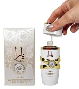 Olio profumato da donna Lattafa Yara Moi, fragranza concentrata floreale-legnosa, 20 ml, bianco