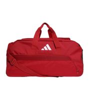 Praktische adidas Tiro L Duffle M Sport-Tasche nachhaltige Fußball-Tasche mit Hartschalenfach Fitnesstasche 39,5L IB8658 Rot/Schwarz
