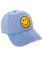 freche ZWILLINGSHERZ Smiley Classic Base-Cap mit Smiley-Patch Baumwoll-Cap justierbare Cappy Schirm-Mütze 4603M K258209 Hellblau