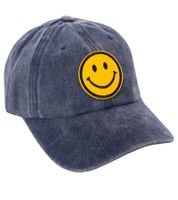 freche ZWILLINGSHERZ Smiley Classic Base-Cap mit Smiley-Patch Baumwoll-Cap justierbare Cappy Schirm-Mütze 4603M K258209 Navy-Blau