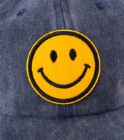 freche ZWILLINGSHERZ Smiley Classic Base-Cap mit Smiley-Patch Baumwoll-Cap justierbare Cappy Schirm-Mütze 4603M K258209 Navy-Blau