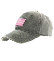 verwaschene ZWILLINGSHERZ Basic Classic Base-Cap mit Logo-Patch Baumwoll-Cap justierbare Cappy Schirm-Mütze 4603M K25357-4 Army-Grün/Grau
