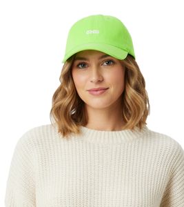 leuchtende ZWILLINGSHERZ OMG Classic Base-Cap mit OMG-Stickerei Baumwoll-Cap justierbare Cappy Schirm-Mütze 4603M K258210 Neon-Grün