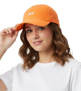 leuchtende ZWILLINGSHERZ OMG Classic Base-Cap mit OMG-Stickerei Baumwoll-Cap justierbare Cappy Schirm-Mütze 4603M K258210 Neon-Orange