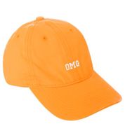 leuchtende ZWILLINGSHERZ OMG Classic Base-Cap mit OMG-Stickerei Baumwoll-Cap justierbare Cappy Schirm-Mütze 4603M K258210 Neon-Orange