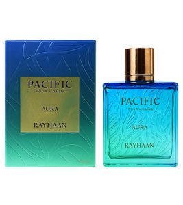 Rayhaan Pacific Aura Eau de Parfum para Hombre, Fragancia Corporal Aromática Acuática, 100 ml, Azul