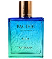 Rayhaan Pacific Aura Eau de Parfum da uomo, fragranza aromatica acquatica per il corpo, 100 ml, blu